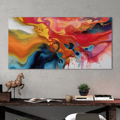 Vibrant Multicolor Oil Paint Abstract - Fluidity in Vibrant Color