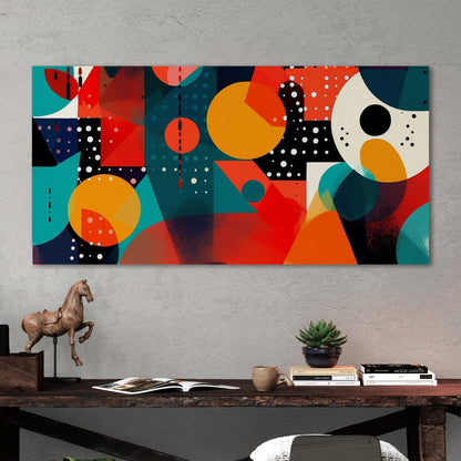 Colorful geometric abstract painting - Geometric Marvel