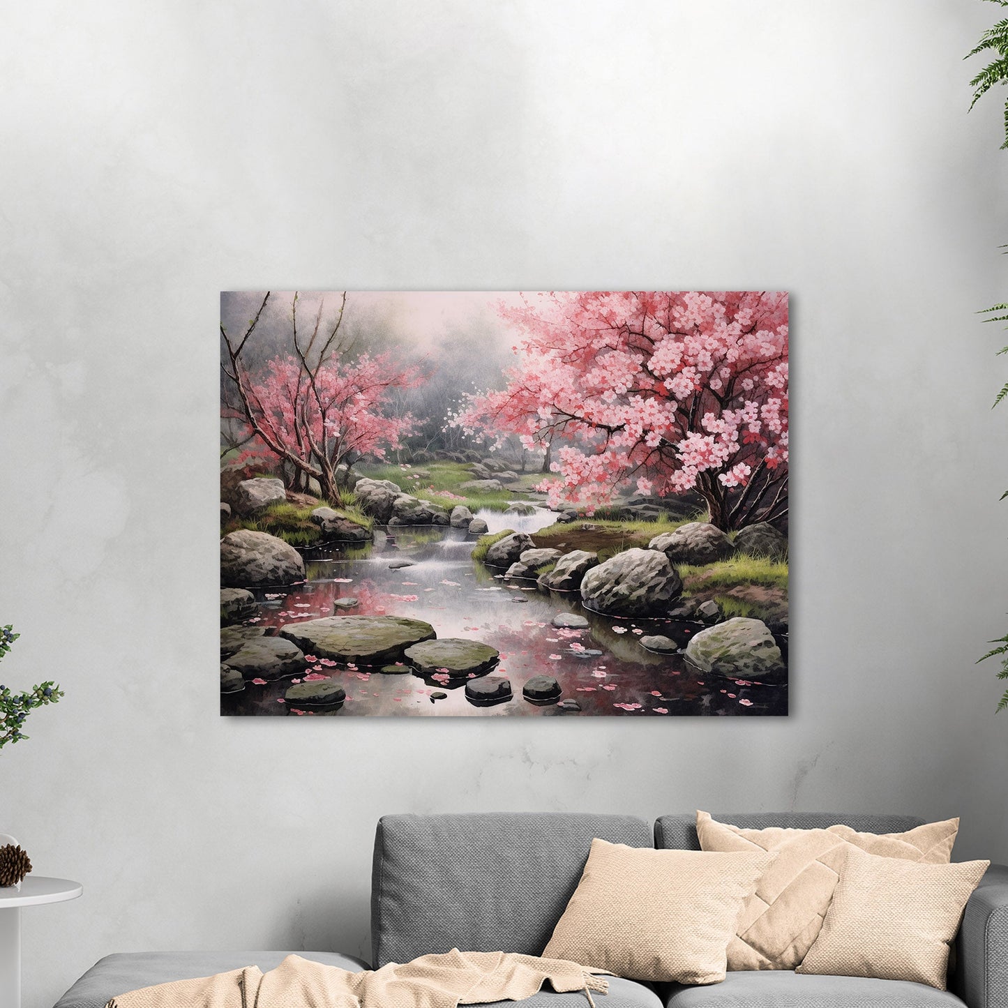 Serenity and elegance captured in watercolor - Enchanting Oasis