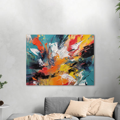 Abstract Oil Painting in Bright Colors - Vivid Burst of Abstract Energy