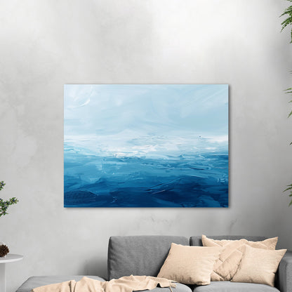 Abstract brush stroke painting - Ocean Blue Sky