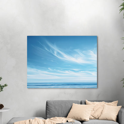 Abstract brush stroke painting of ocean - Modern Serenity