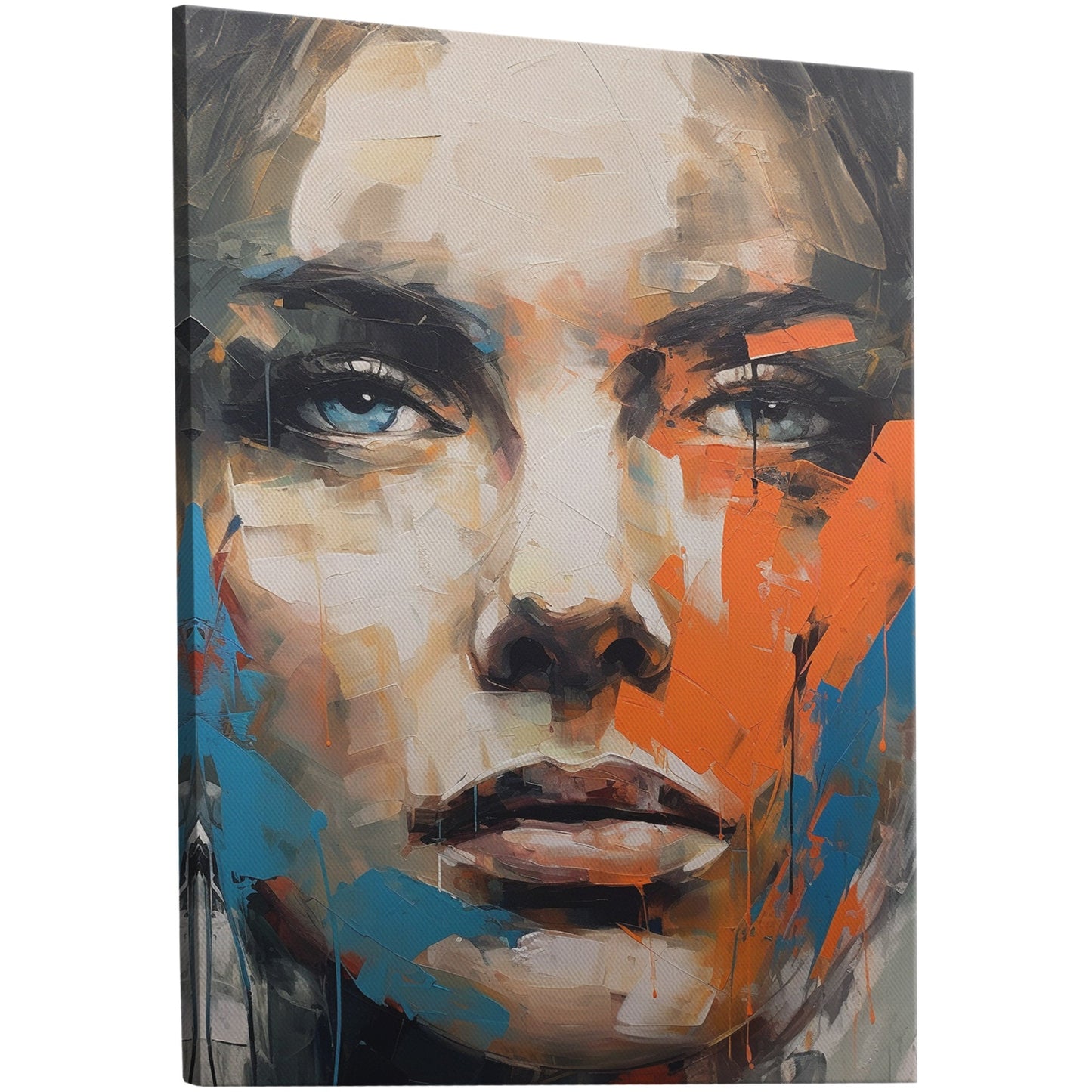 Closeup Portrait of the Face of a Confident Determined Woman - Soulful Canvas: Emotion in Brushstrokes