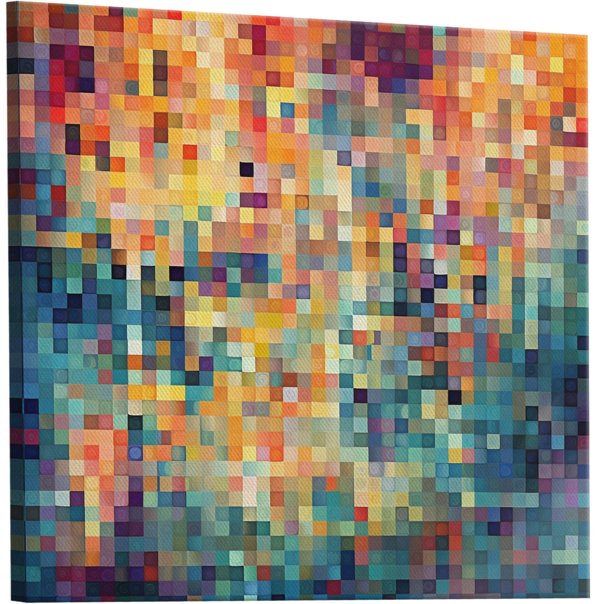 Pixelated mosaic wall art