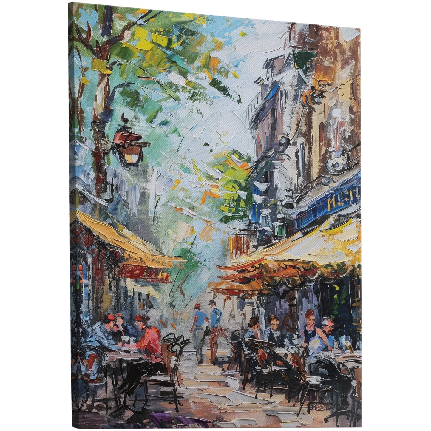 Transport yourself to a bustling European street in 1880 with this exquisite Van Gogh-inspired wall art of vibrant colors and charming scenes.