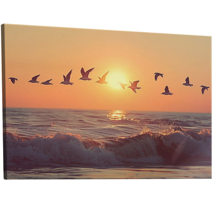 A mesmerizing ocean of birds at sunrise - Sparkling Horizon