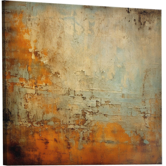 Textured Rustic Rust Surface Mixed Media Painting - Raw Charisma: A Weathered Expression