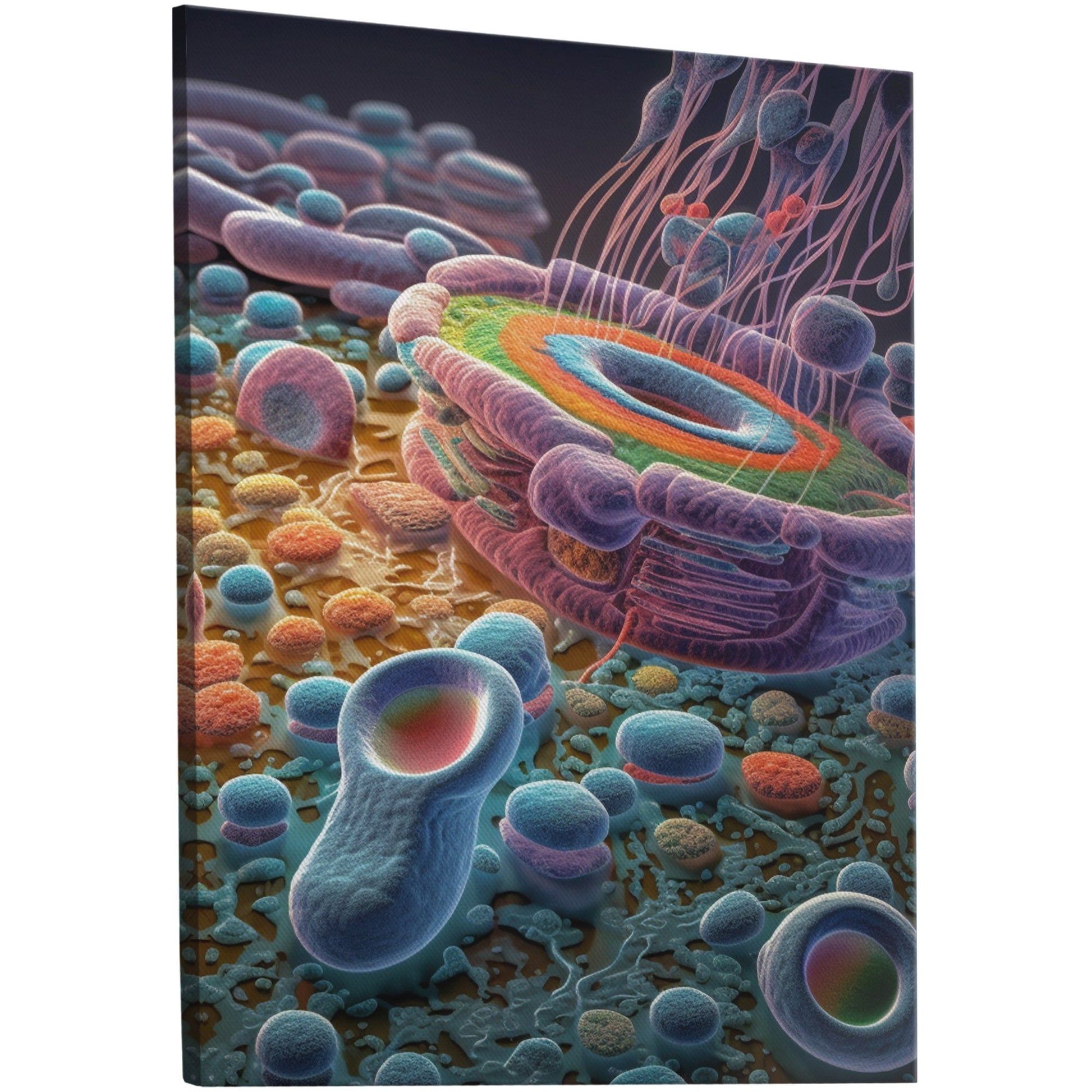 Cell structure diagram wall art featuring nucleus