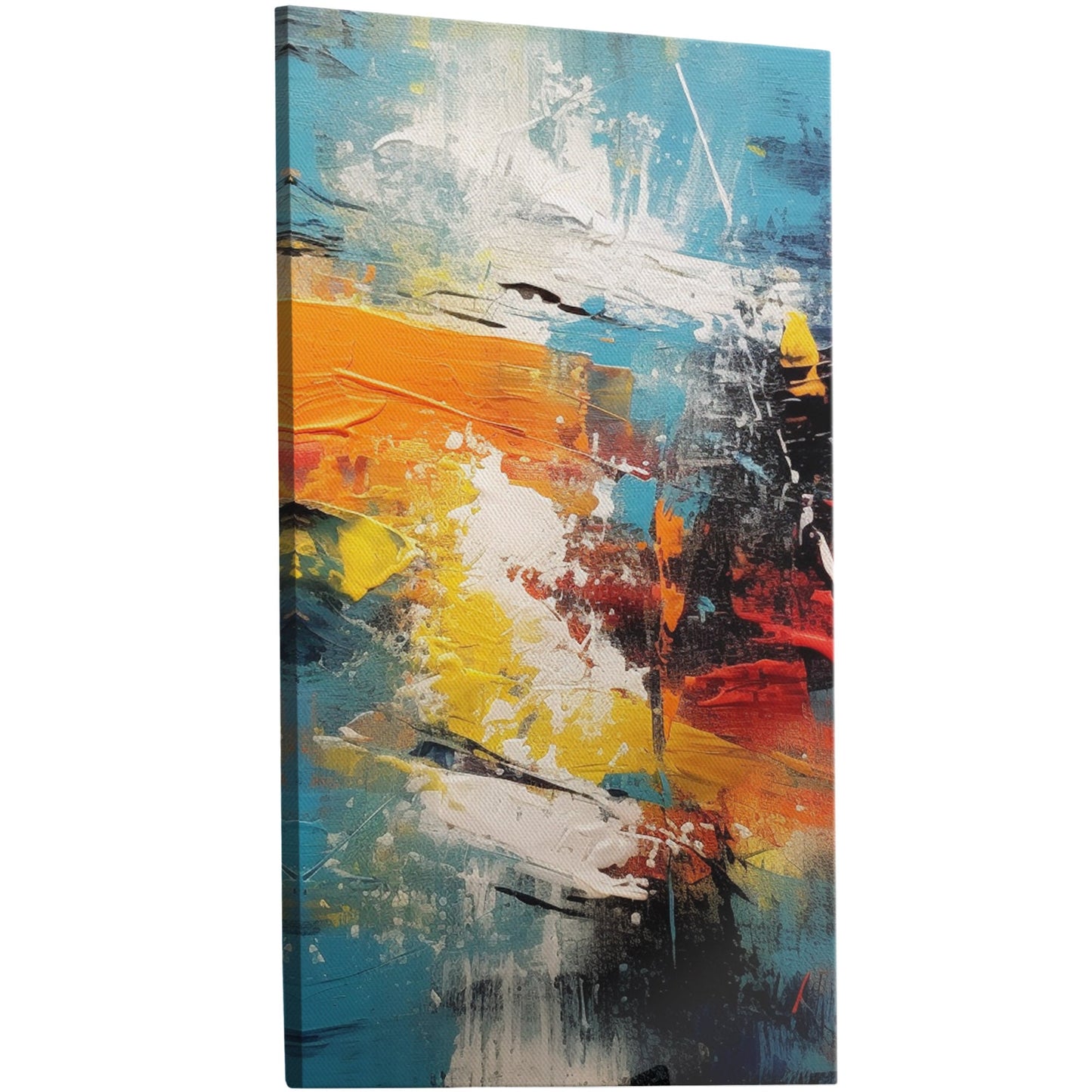 Abstract painting with vibrant colors & bold brushstrokes on fine art paper or canvas. Adds sophistication & contemporary style to any space.