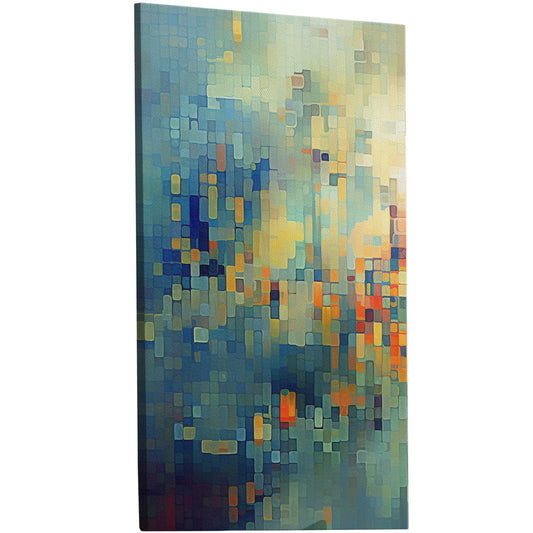 Captivating pixelated mosaic wall art with retro-inspired digital elements