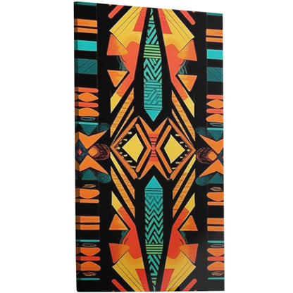 Stunning tribal-inspired wall art with bold patterns and vibrant colors for a contemporary aesthetic in various sizes and framing options.