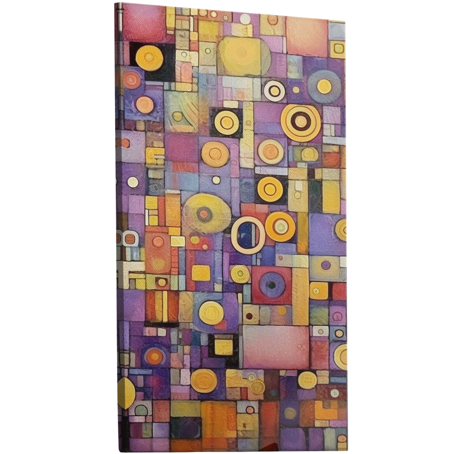 Craft Style Geometric Abstract Art Painting - Whimsical Mosaic Symphony