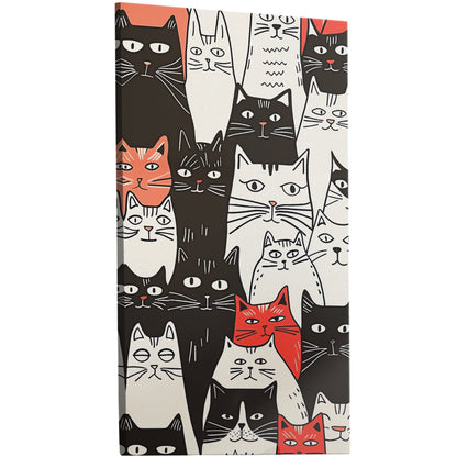 Black, white, red, orange cats drawing - Curious Cats in Gemma's Comics