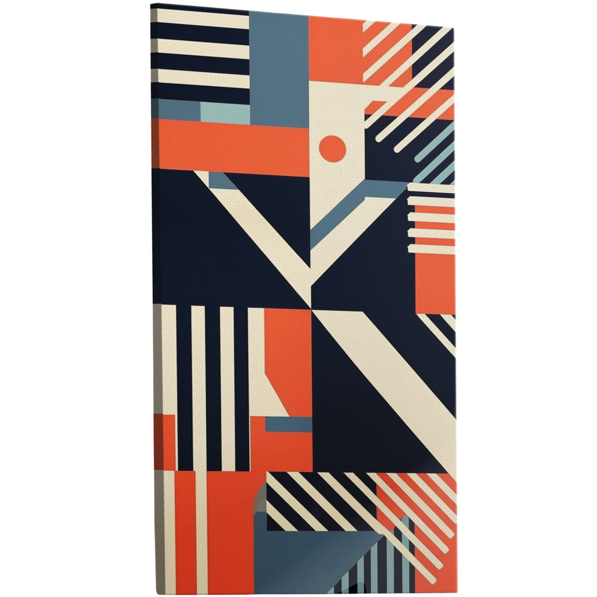 Geometric abstract wall art with bold lines and contrasting colors. Handmade and customizable on paper or canvas. Elevate your space today!