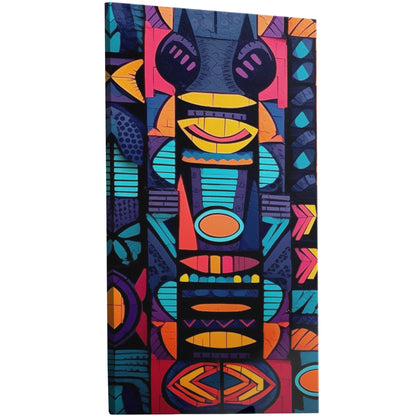 Tribal Totem Style Abstract Painting - Tribal Rhythms: Bold & Vibrant