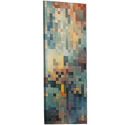 Abstract Geometric Squares Painting - Digital Retro Geometric Mosaic Art