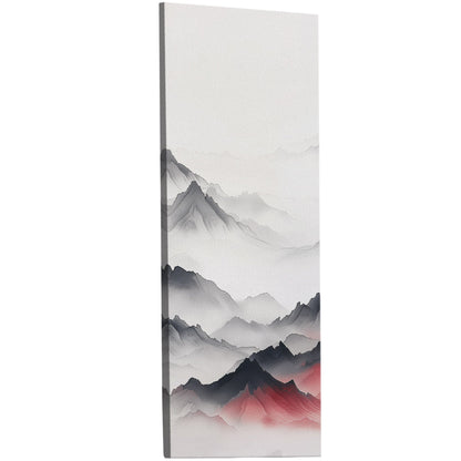 Minimalist Mountain Peaks on White Background - Ethereal Summit