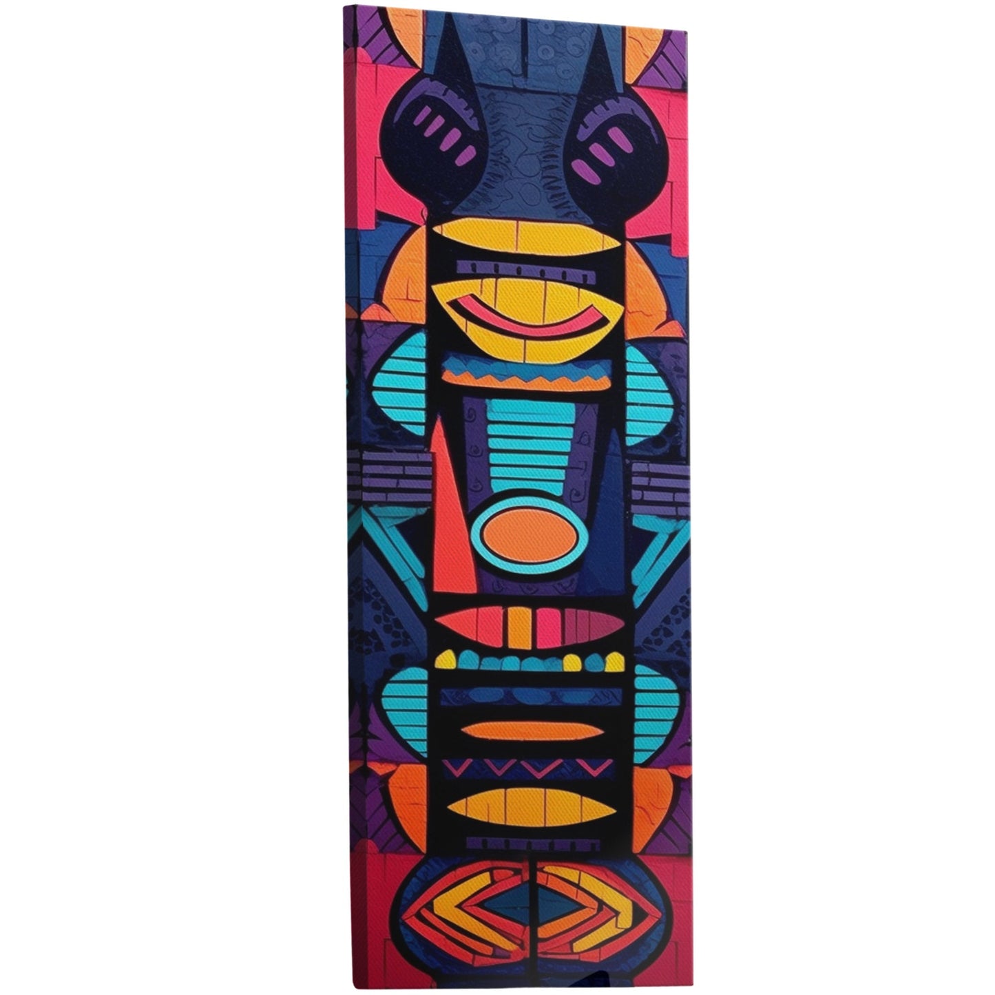 Tribal Totem Style Abstract Painting - Tribal Rhythms: Bold & Vibrant