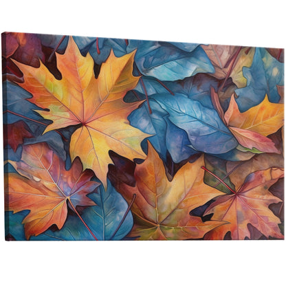 Autumn Leaves Closeup Painting - Colorful Autumn Foliage Delight