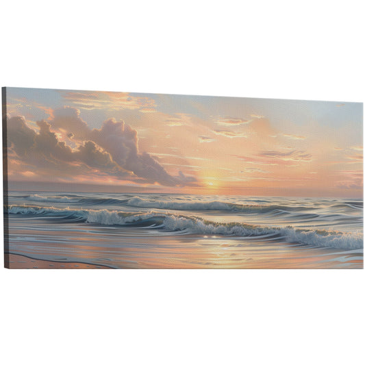 Coastal sunset serenity, pastel colors - Tranquil Reflections in Paradise