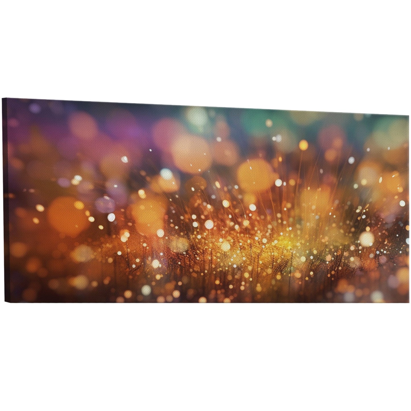 Elevate your space with mesmerizing Abstract Particles Wall Art featuring dreamy bokeh and defocused light elements for a serene ambiance.