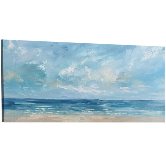 Abstract ocean and sky painting - Serene Blue Dreams