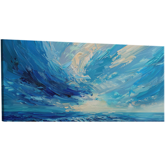 Elevate your space with this mesmerizing - Vibrant Abstract Ocean Brushstroke Art