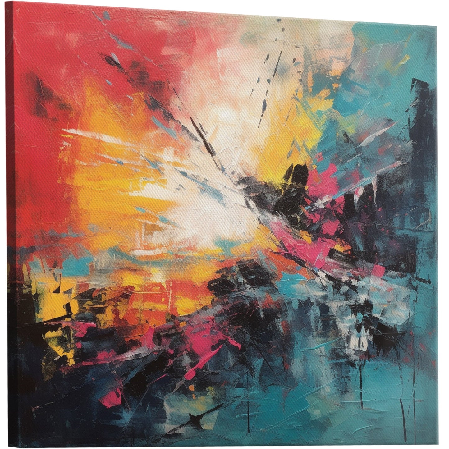 Abstract office decor with vibrant brushstrokes - Energy Explosion