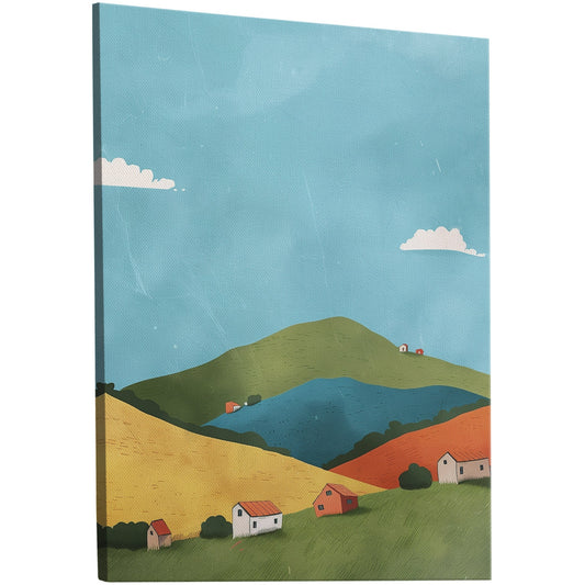 Colorful nature and whimsical characters in unique wall art inspired by artist Alessandro Gottardo. Handmade on high-quality material