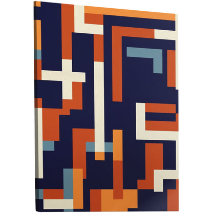 Geometric abstract wall art in blue and gold - Zenith Bliss