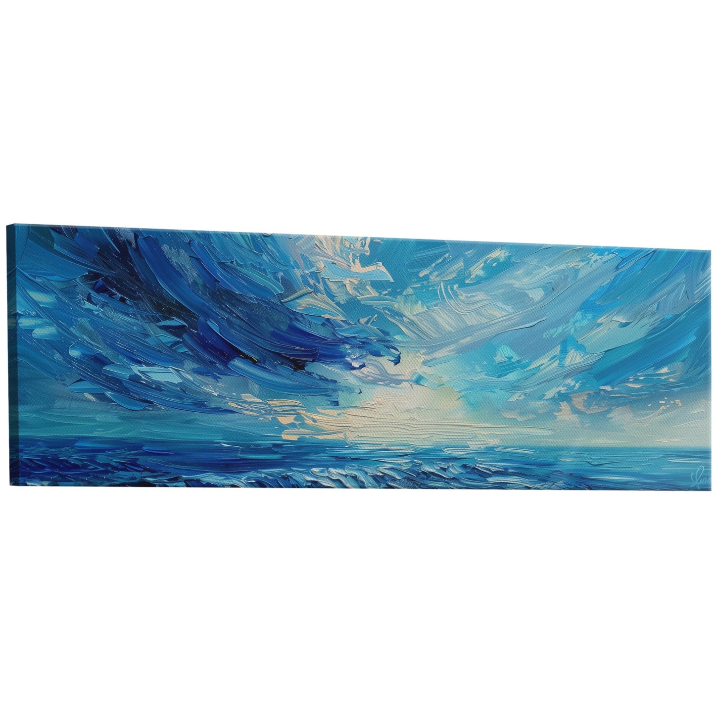 Elevate your space with this mesmerizing - Vibrant Abstract Ocean Brushstroke Art