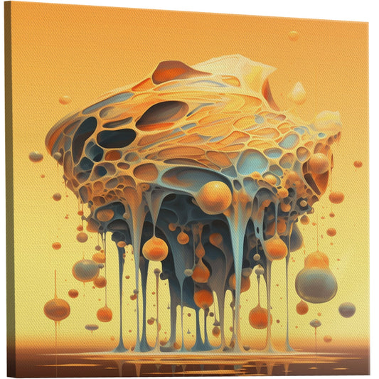 Abstract, surreal wall art with melting shapes- Enigma of Melting Dreams