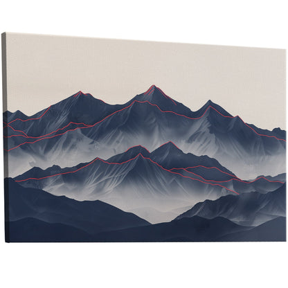 Electric Minimalist Mountain Range - Ethereal Serenity