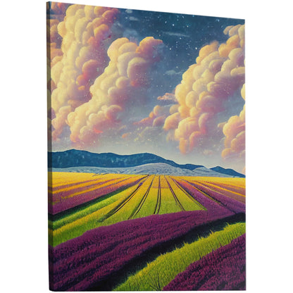 Surreal Whimsical Grape Fields Landscape Illustration - The Grape Sky