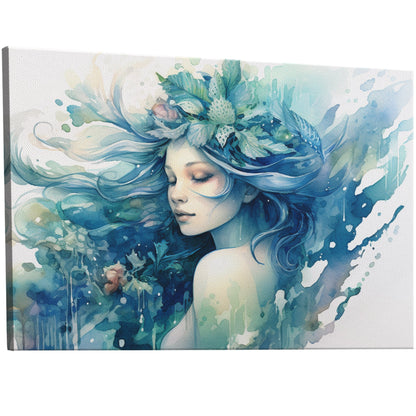 Description: High-quality ethereal watercolor mermaid art - Enchanting Mystical Mermaid