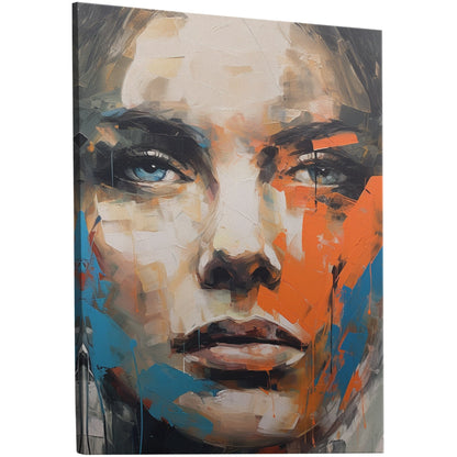 Emotive abstract portrait painting with bold brushstrokes