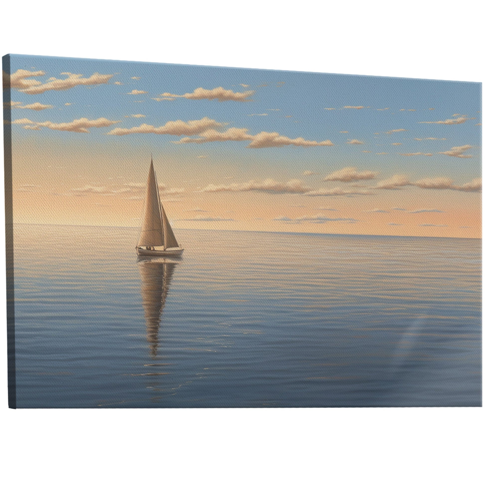 Serene seascape wall art with sailboat