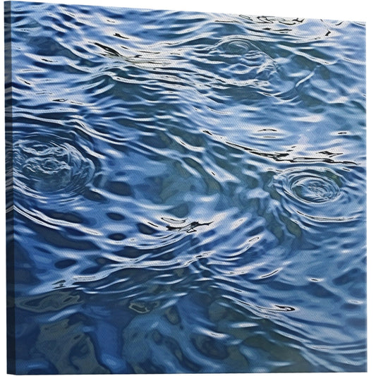 Tranquil blue water ripples in cubist masterpiece - Serene Dimensions