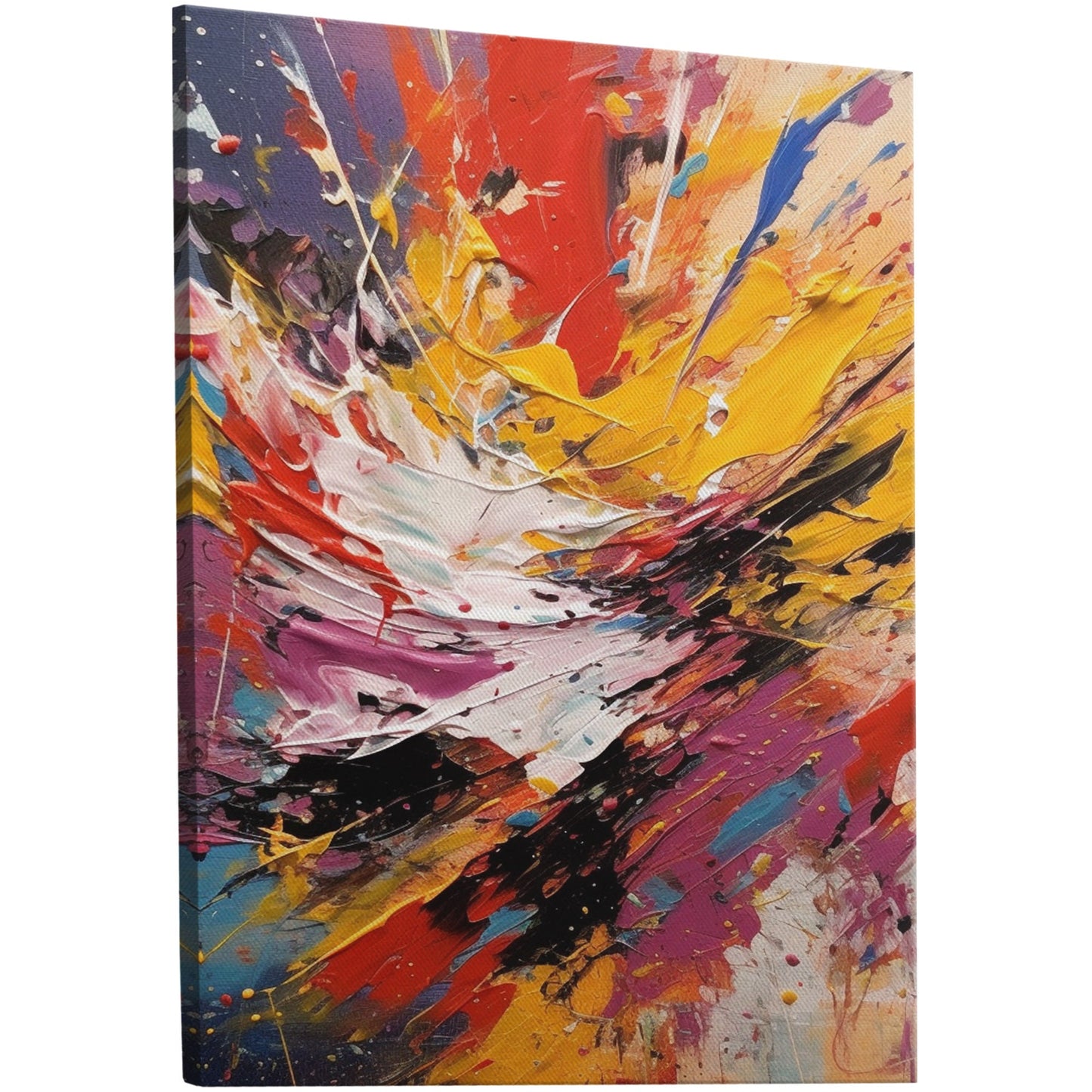 Vibrant abstract art piece with paint splatters - Eclectic Dream