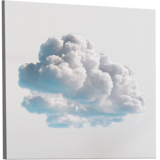 Single Cloud on White Background Nursery Art - Dreamy Fluff Heaven Sky Clouds