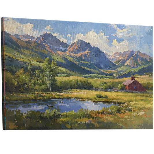 Landscape oil painting print - Elegant Haven