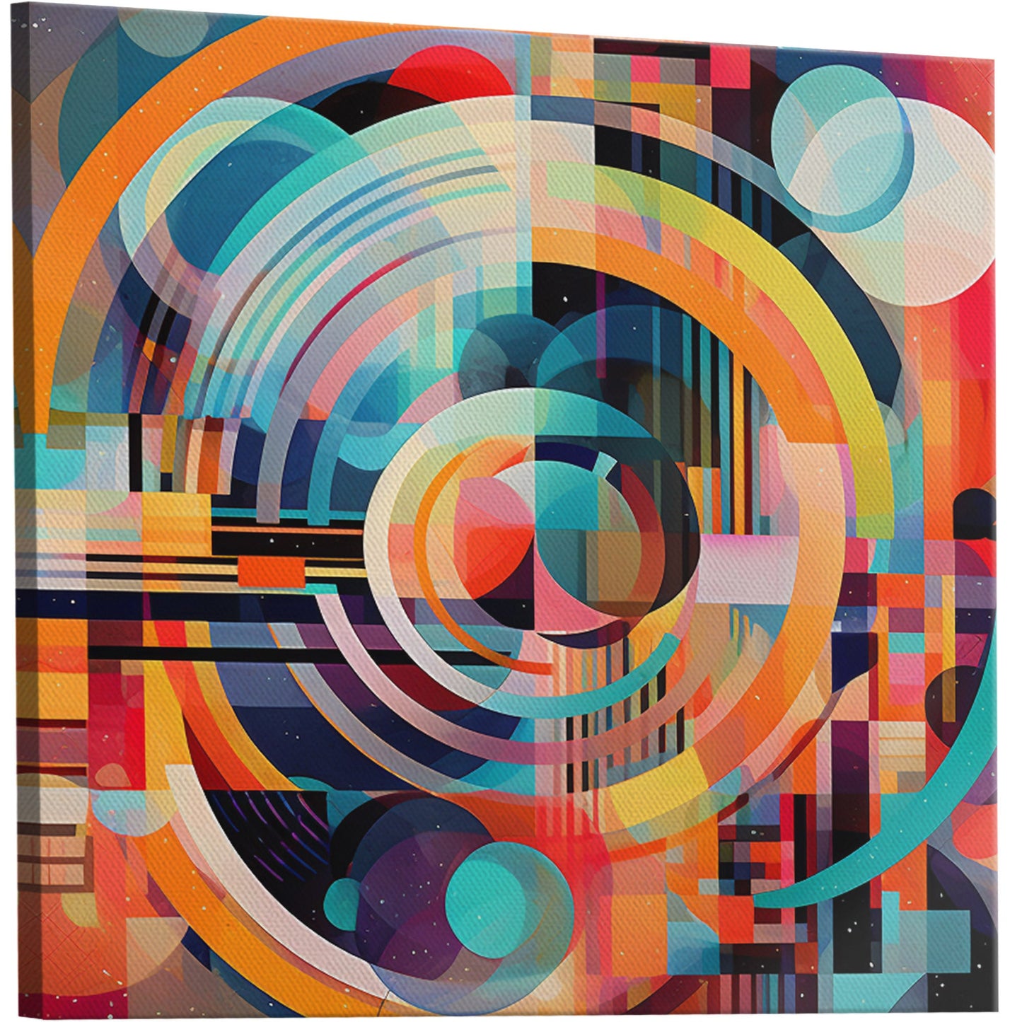 Colorful Geometric Abstract Painting - Electric Dreams in Technicolor