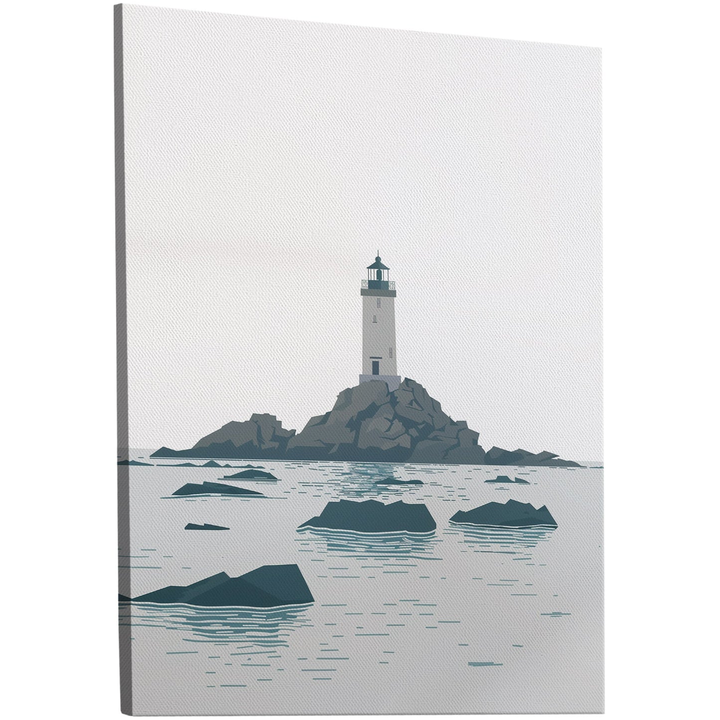 Minimalist Lighthouse Art in Retro Colors - Coastal Dreamer