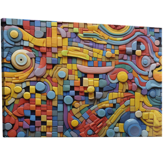 Vibrant, playful mosaic art with intricate details - Whimsical Energy Escape