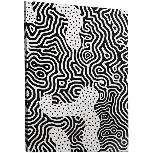 Dynamic abstract black and white brain coral texture print - Mesmerizing Monochrome Wavelengths