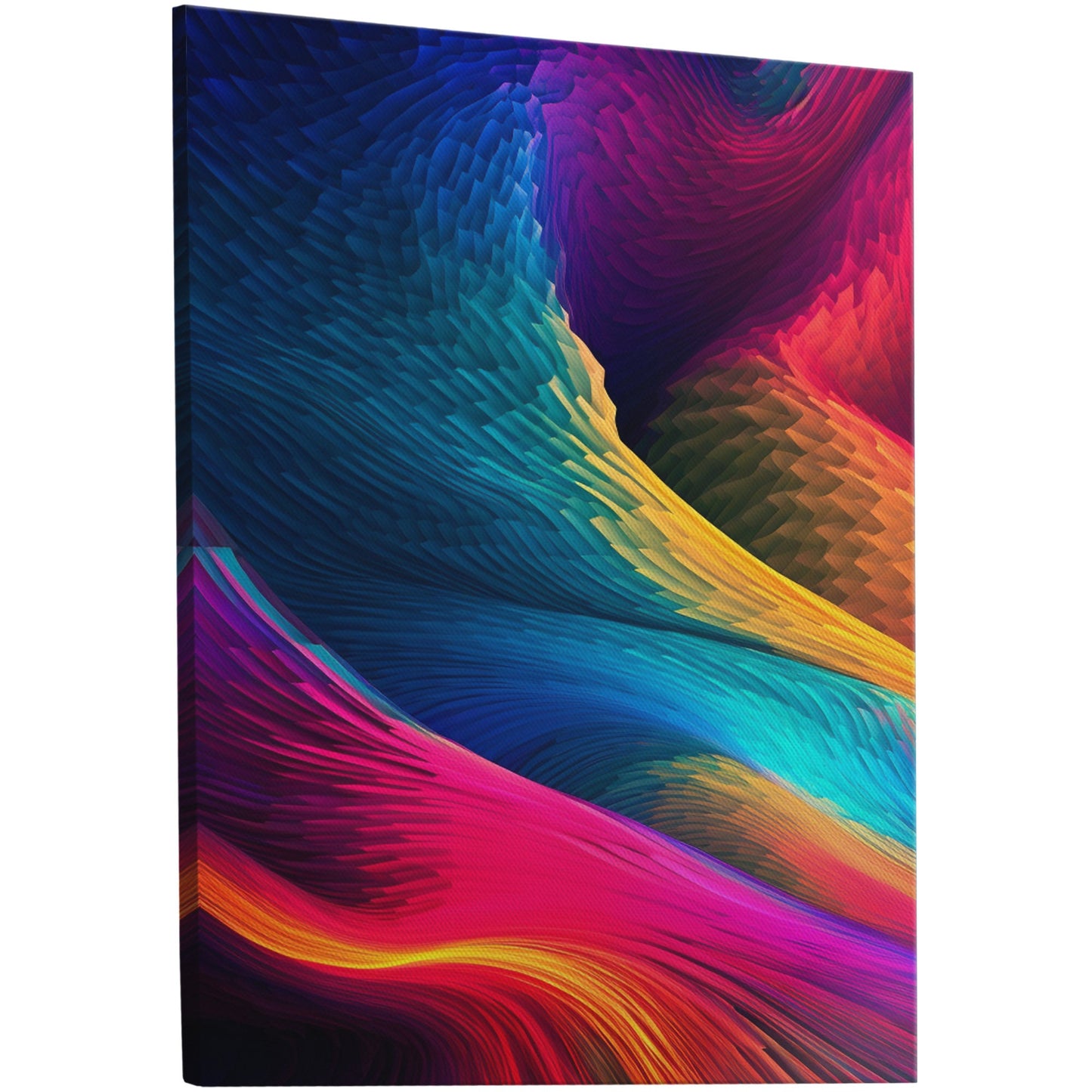 Colorful Digital Art Render - Electric Rainbow Ripples