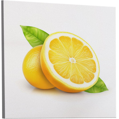 Still Life of Cut Open Lemon on White Background - Sour Citrus Summer Delight