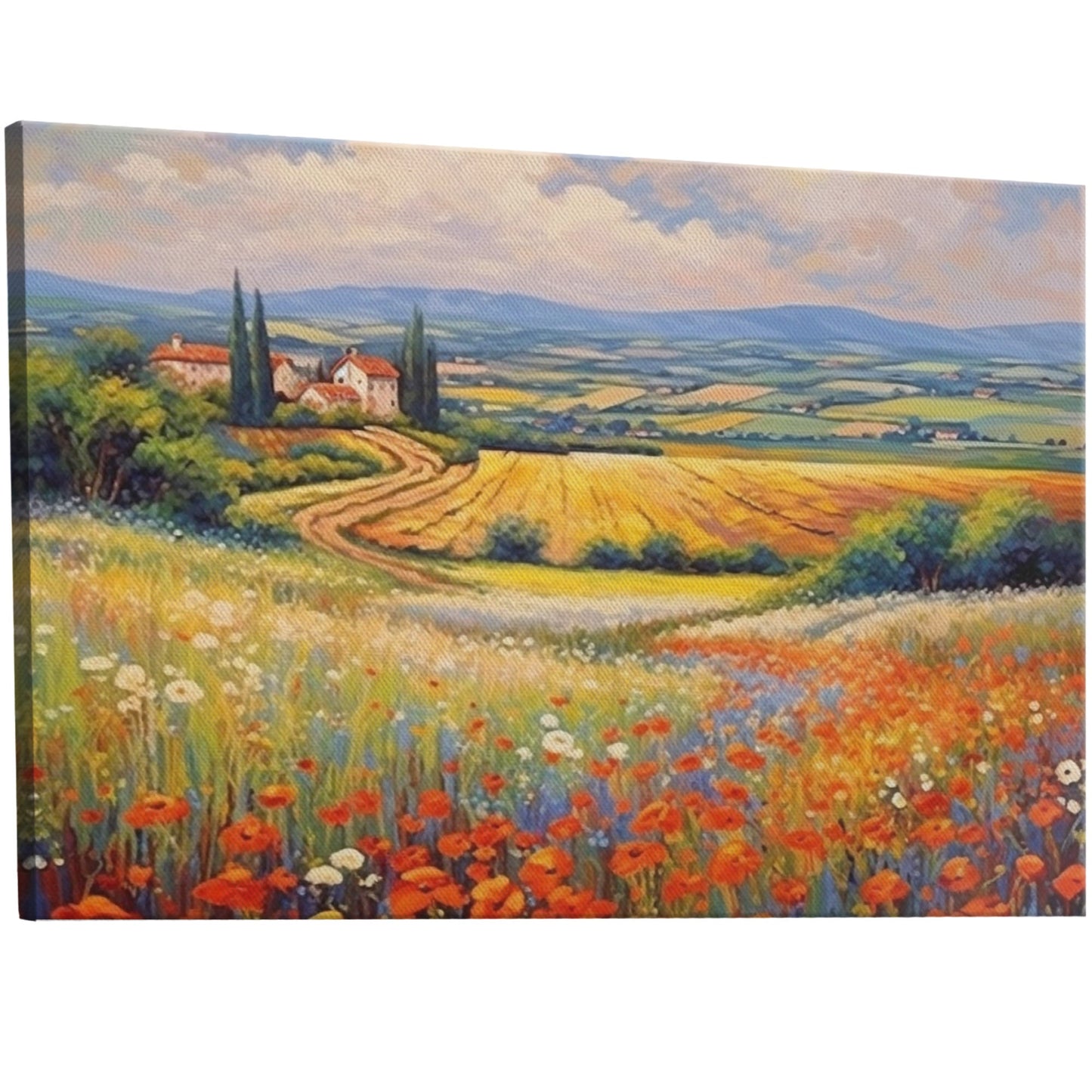 Radiant wildflower meadow wall art