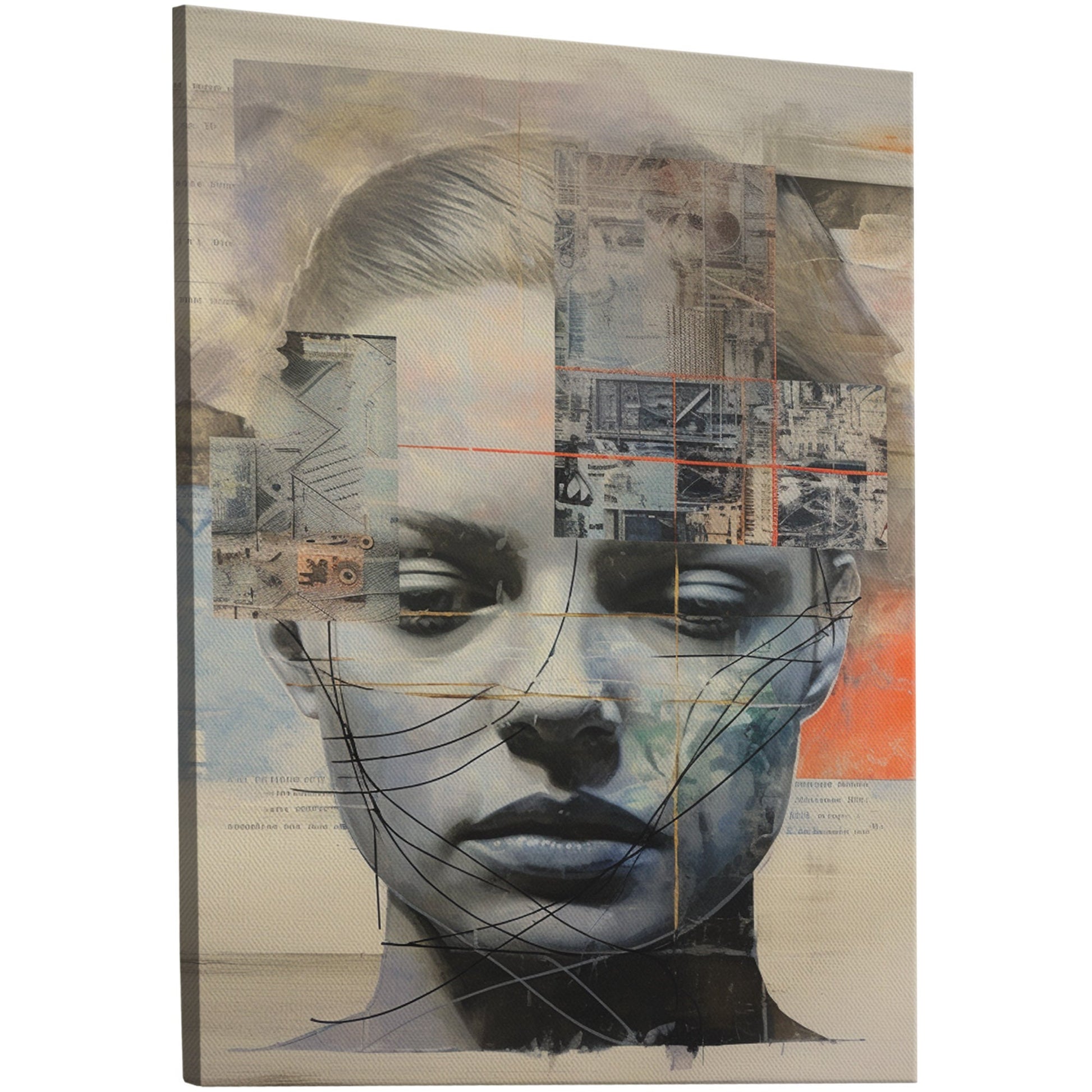 Stunning conceptual mixed-media wall art on fine art paper or canvas