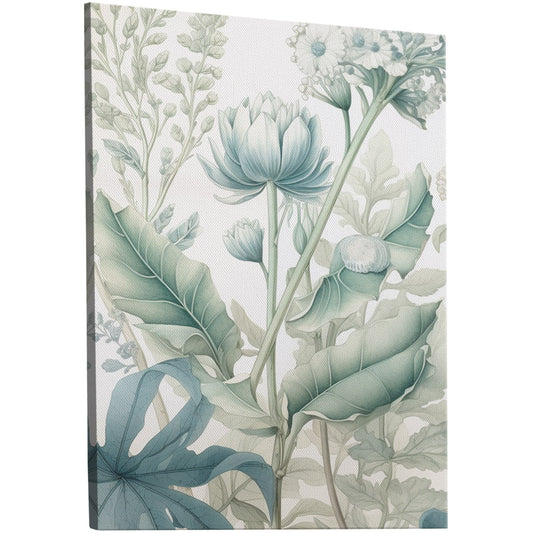 Exquisite floral mural on white background - Enchanted Botanical Elegance